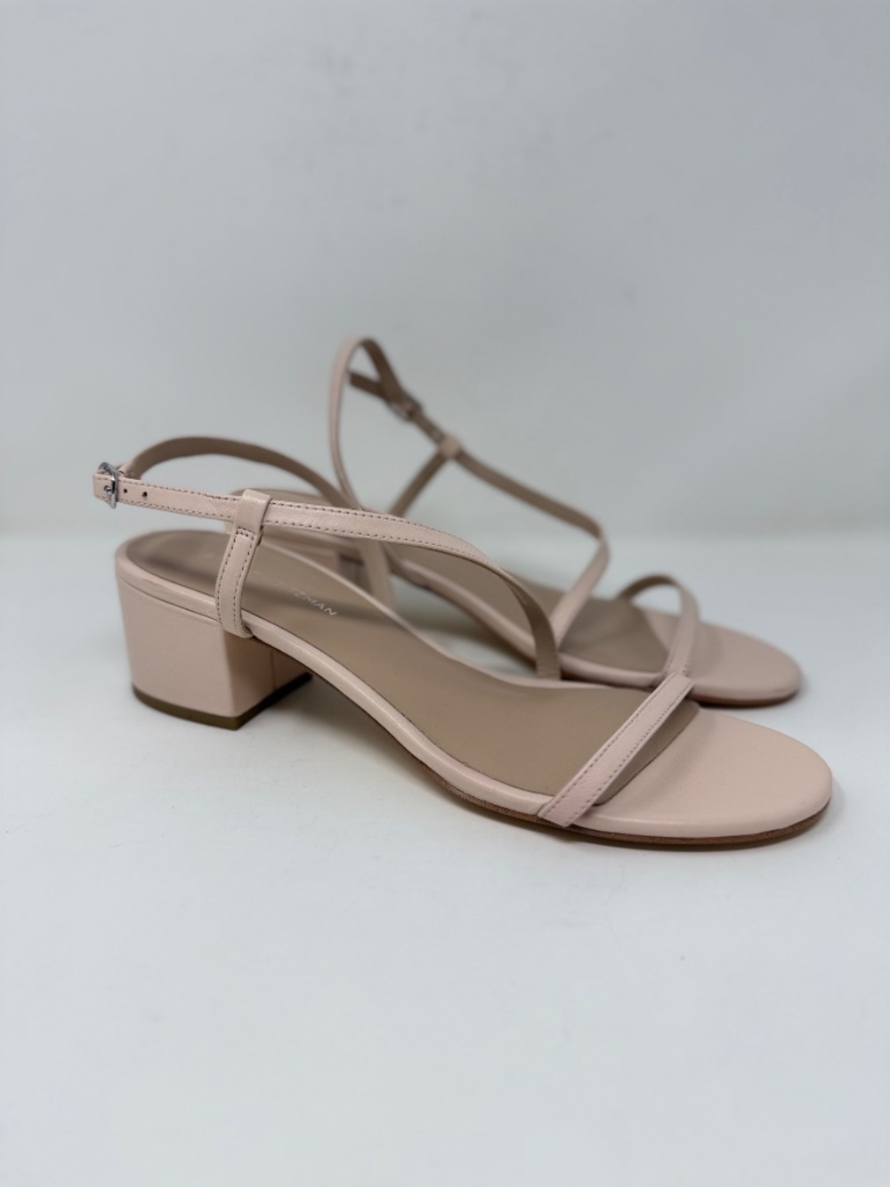New Stuart Weitzman Aliza Block Heel Sandal Light Pink Sz 8